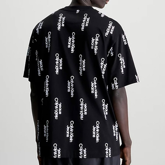 Calvin Klein Ανδρική κοντομάνικη μπλούζα Stacked Logo Aop Tee
